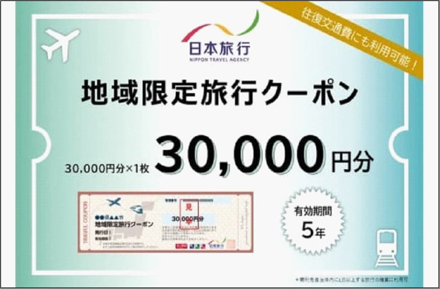 【どこでも納税限定】福岡県福岡市 日本旅行 地域限定旅行クーポン30,000円分 新浦安支店